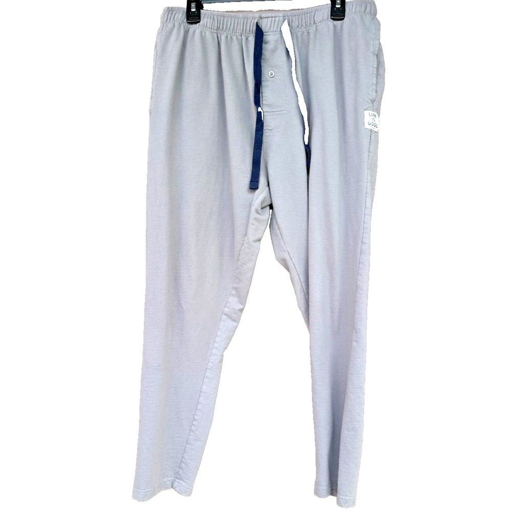 Life is Good Sleep Pants Mens XL Gray Drawstring Pockets Lounge Pajama Comfort